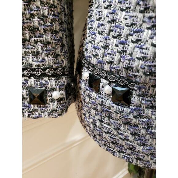 ECI Women Multi Rhinestone Lined Polyester Long Sleeve Casual Jacket Size Medium - Picture 4 of 14